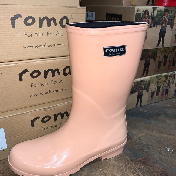 blush rain boots